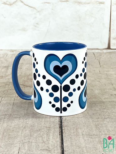 Mod Blue Heart Mug
