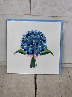 Blue Hydrangea Quilling Card