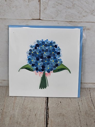 Blue Hydrangea Quilling Card
