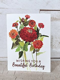 Zinnia Birthday Card