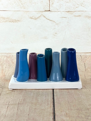 Blue Chive Vases