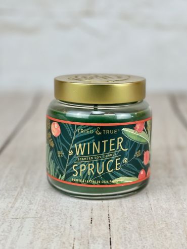 Winter Spruce Glass Jar Candle