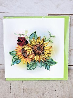 Sunflower Ladybug Quilling Card
