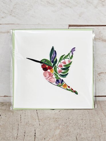 Hummingbird Quilling Card