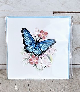 Blue Butterfly Quilling Card