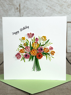 Green Happy Birthday Quilling Card