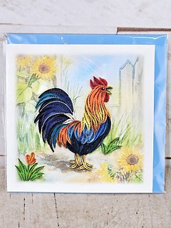Rooster Quilling Card