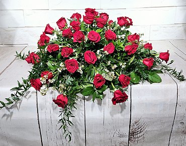 Red Rose Casket Cover