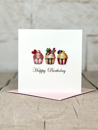 Birthday Cupcakes Quilling Card