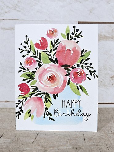 Rose Happy Birthday Card