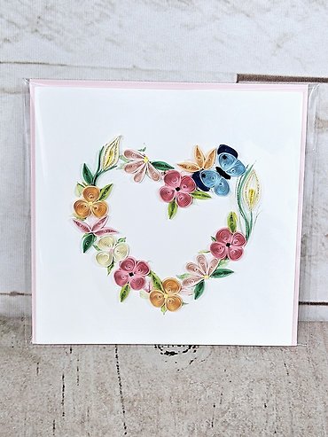 Open Heart Quilling Card