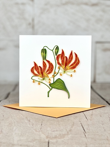 Tiger Lily Quilling Card