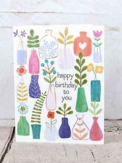 Birthday Vases Card
