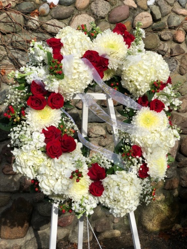 Red and White Floral Tribute