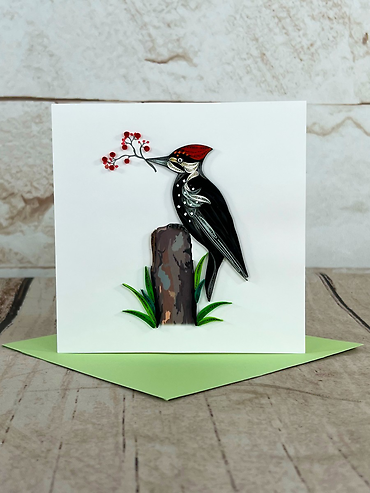 Woodpecker Quilling Card