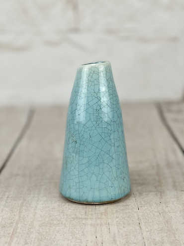 Blue Crackle Bud Vase