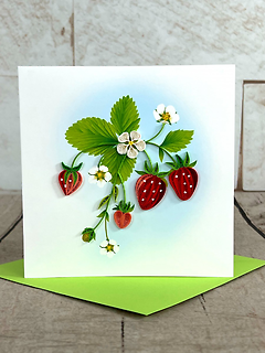 Strawberry Quilling Card