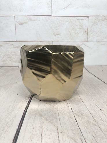 Large Gold Geometric Vase