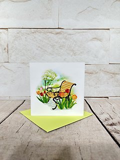 Tulip Bench Quilling Card