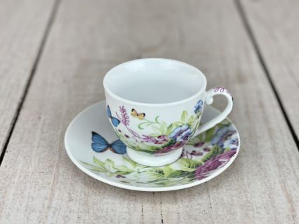Butterflies and Flowers Tea Cup