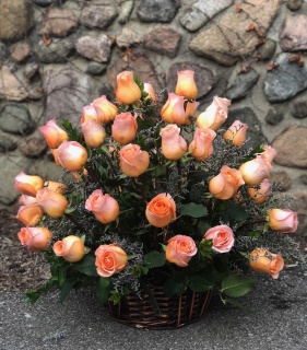 Coral Rose Basket