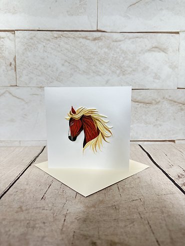 Horse Quilling Card