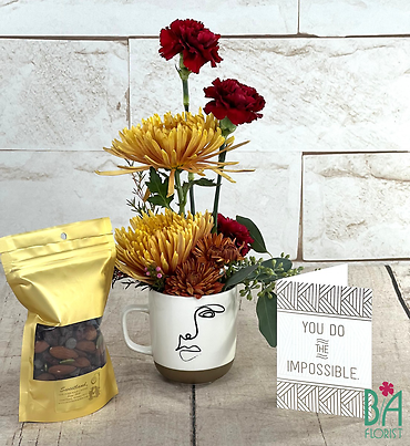 Abstract Face Mug Gift Set with You Do The Impossible Card
