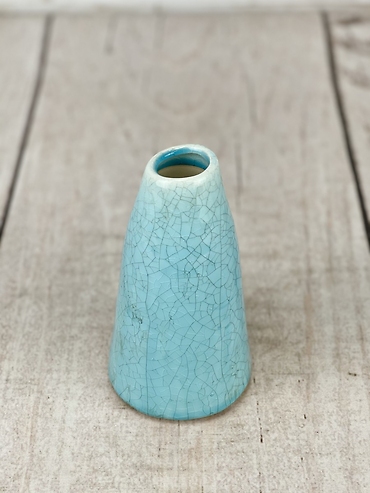 Blue Crackle Bud Vase