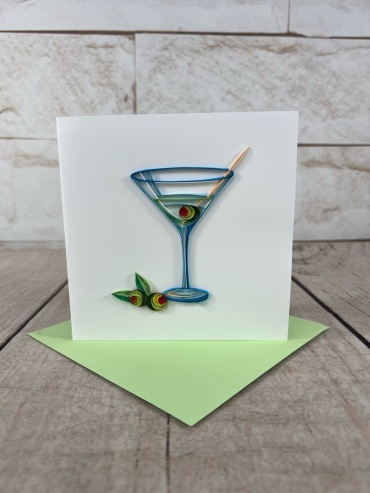 Martini Quilling Card